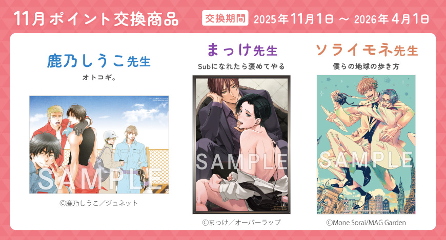 11月のポイント交換商品